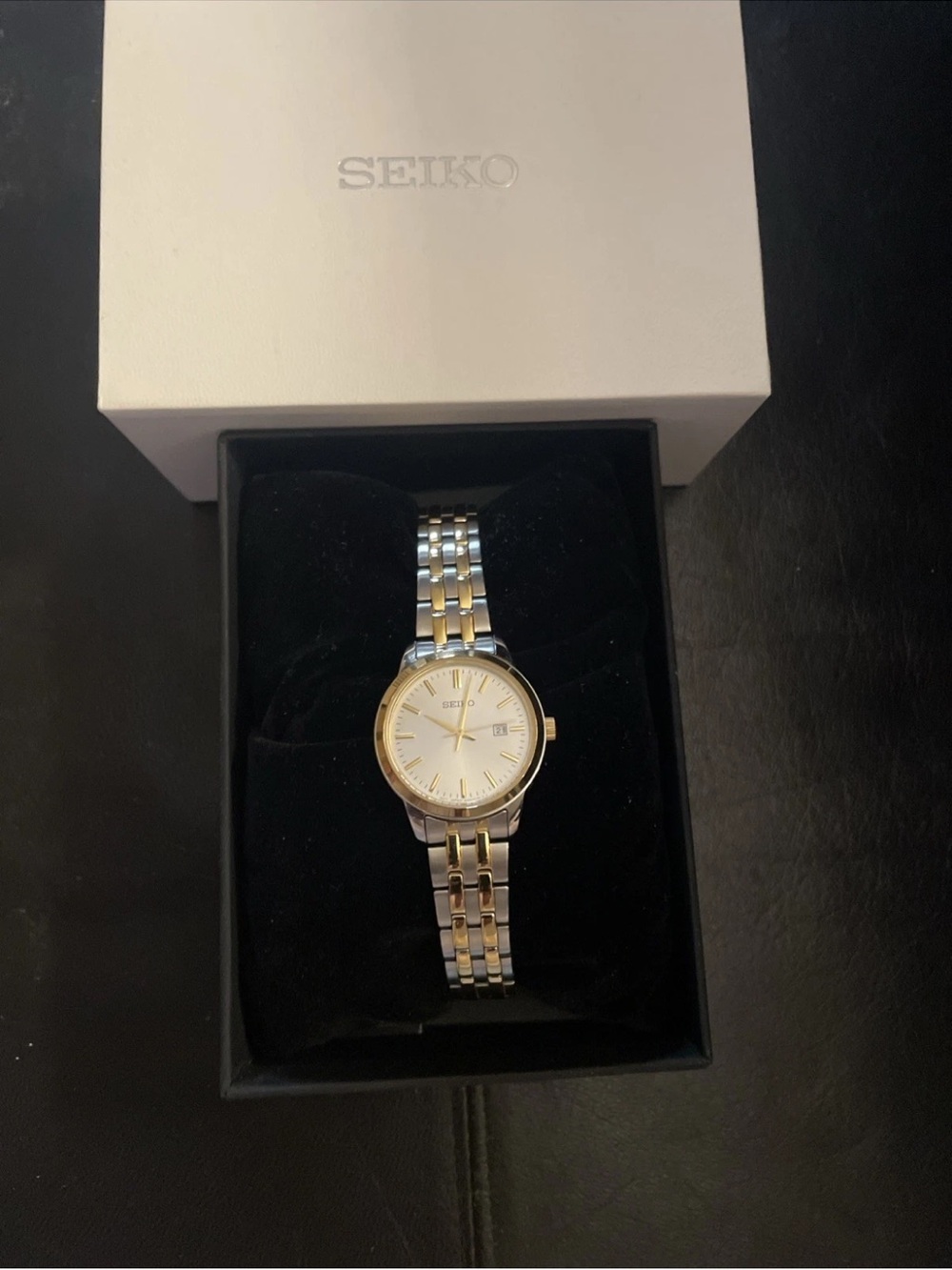Seiko Women's Two-Tone Bracelet Watch with White Dial